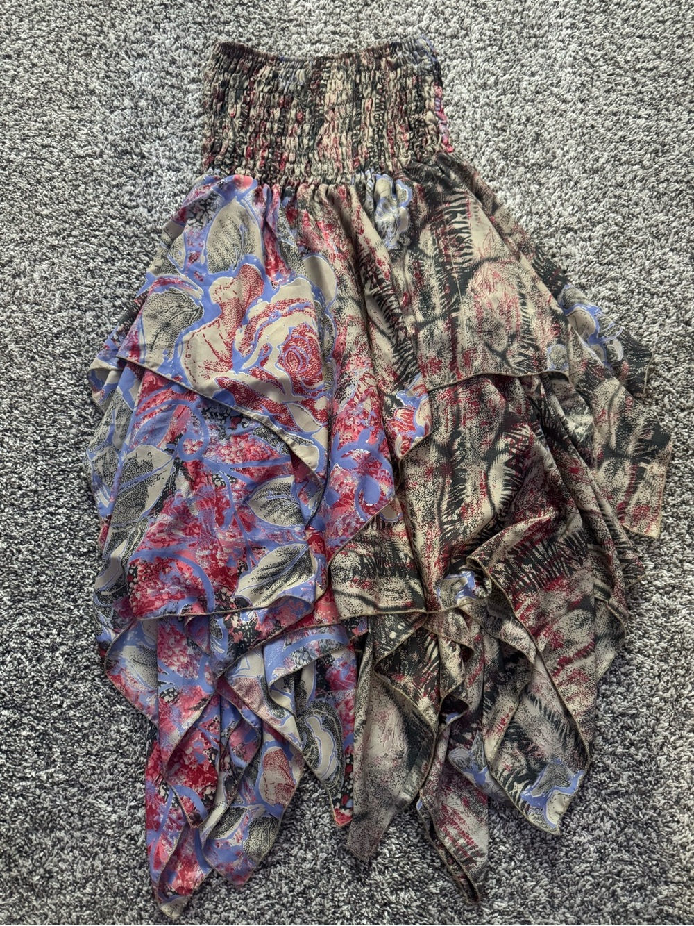 Bohemian Ruffled Layered Skirt in Multicolor